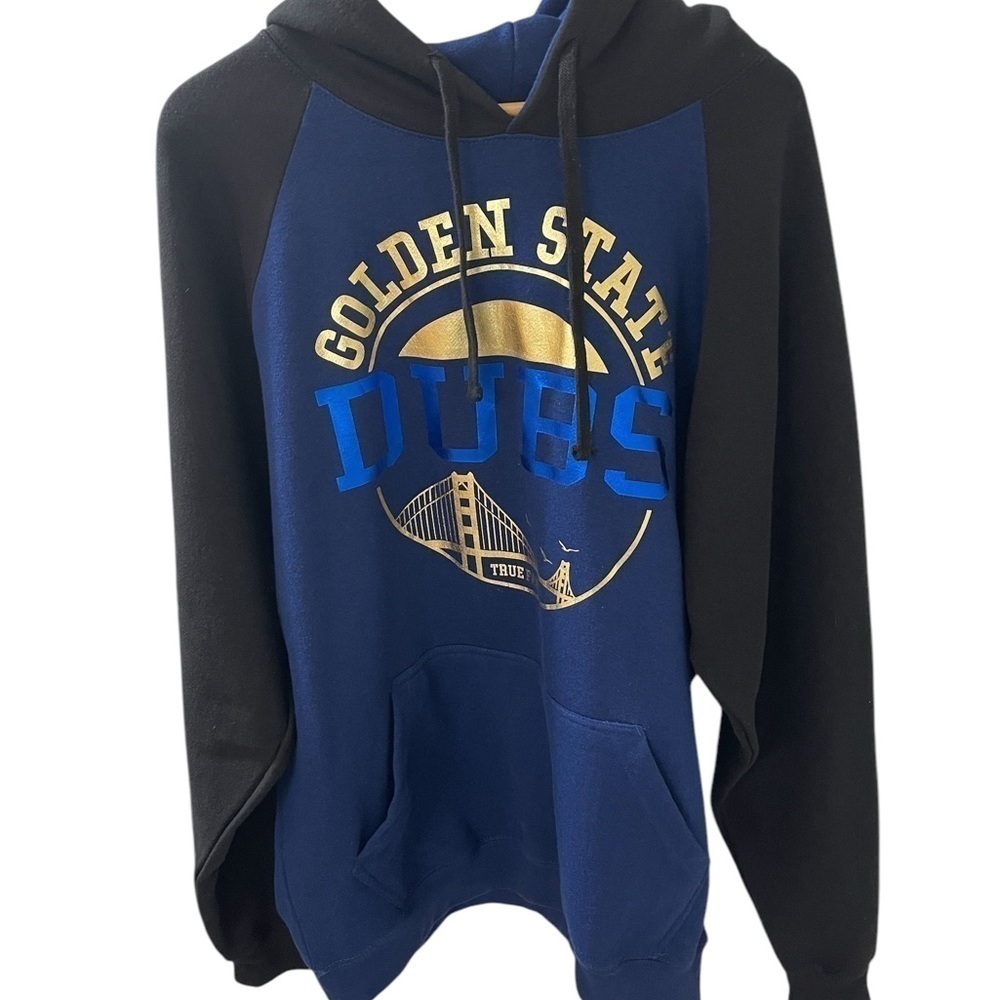 Golden State Warriors DUBS Men’s XXL Navy Blue Bkack Black Hoodie Sweatshirt